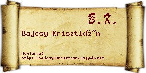 Bajcsy Krisztián névjegykártya